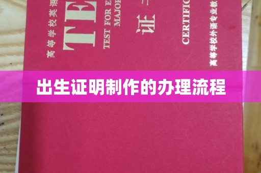 薛城出生证明制作的办理流程