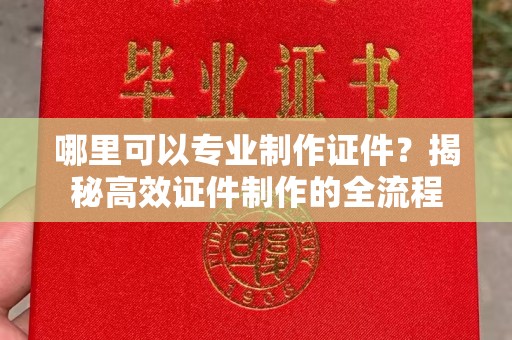 薛城哪里可以专业制作证件？揭秘高效证件制作的全流程